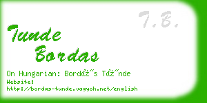 tunde bordas business card